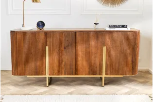 Buffet en Bois Massif Rainuré Style Rétro 2