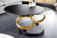 Table basse pivotante DANCING RINGS en céramique noire – Design moderne et luxe | Bellozia