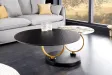 Table basse pivotante DANCING RINGS en céramique noire – Design moderne et luxe | Bellozia