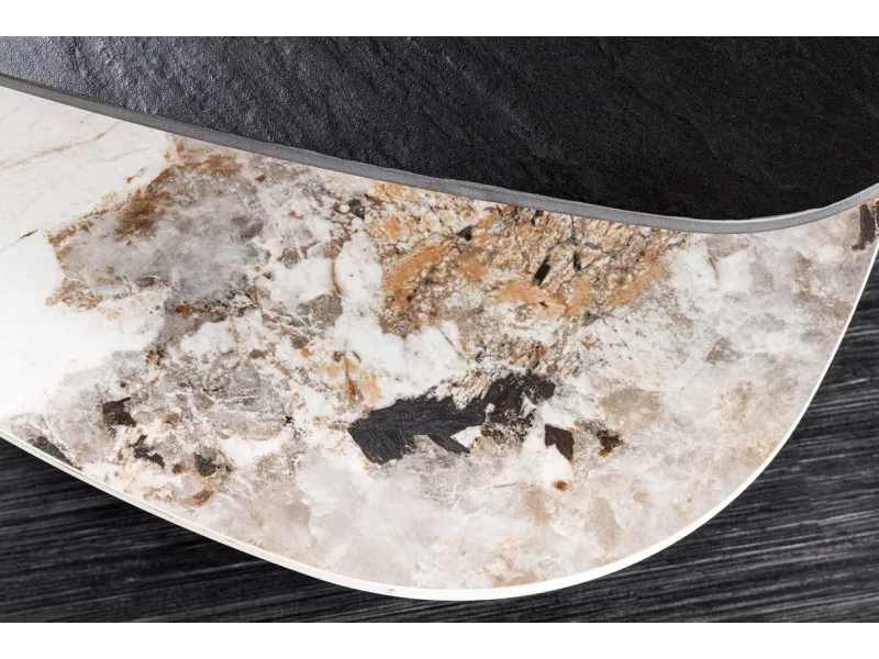 Table d'appoint design en verre / métal argenté Table d'appoint  |l...