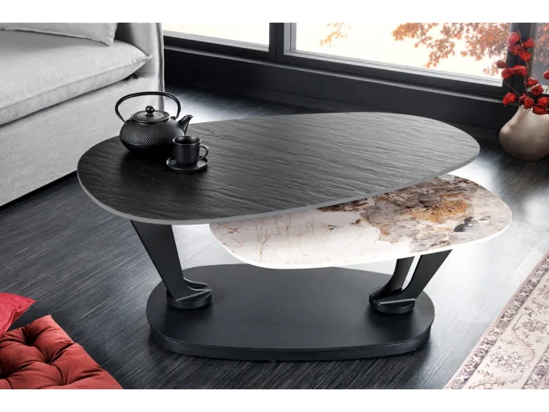Table d'appoint design en verre / métal argenté Table d'appoint  |l...