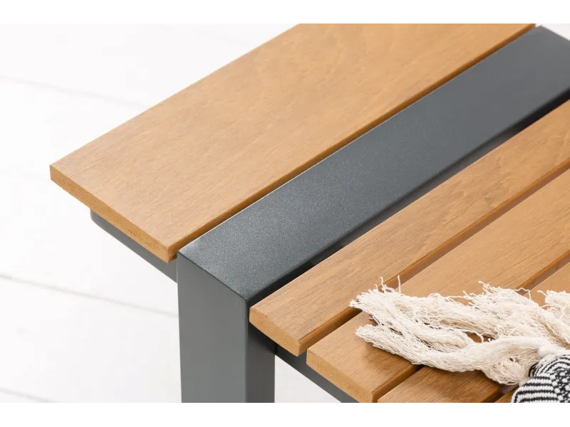 Banc de jardin modulaire en bois massif coloris gris 152cm pas cher