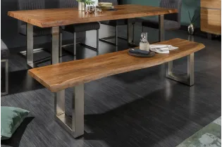 Banc 160 cm design industriel alliant bois et métal Chaises de sall...