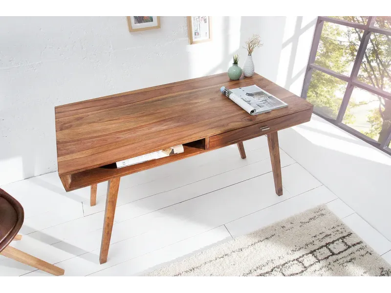 Bureau de 120cm design Scandinave coloris blanc Secrétaire |bellozia...