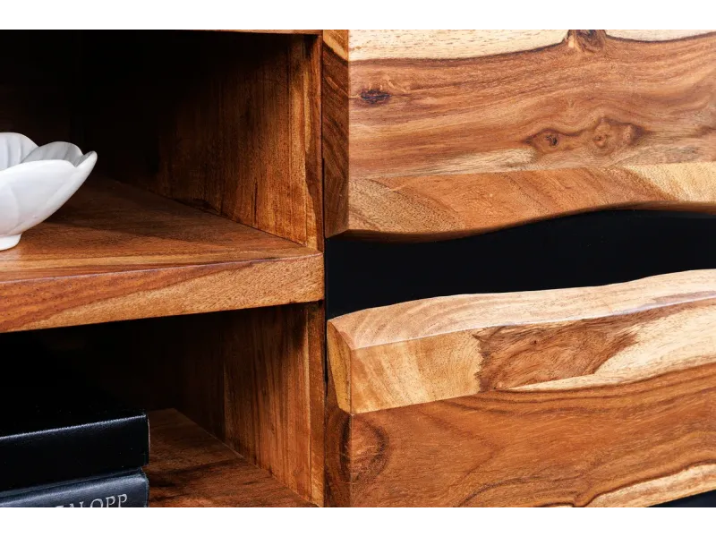 Meuble TV contemporain |Meuble TV design à 3 niches avec roulettes ...