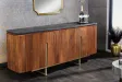 Buffet Gatsby marbre noir & bois manguier – Design chic| Bellozia