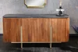 Buffet Gatsby marbre noir & bois manguier – Design chic| Bellozia
