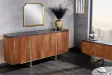 Buffet Gatsby marbre noir & bois manguier – Design chic| Bellozia