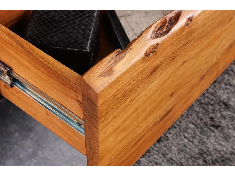 Meuble TV Organic Artwork 140cm Acacia suspendu