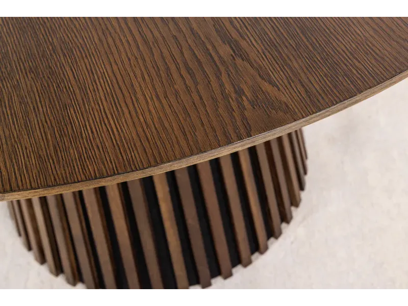 Table de Salle à Manger Ronde 120 cm - Chêne Foncé