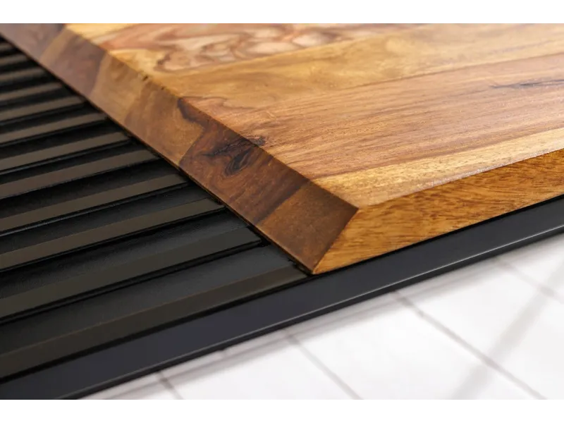 Table basse rectangulaire en bois massif coloris marron 110cm pas cher