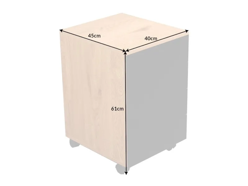 ROLLCONTAINER BAS COULEUR CHENE NATUREL /NOIR pas cher