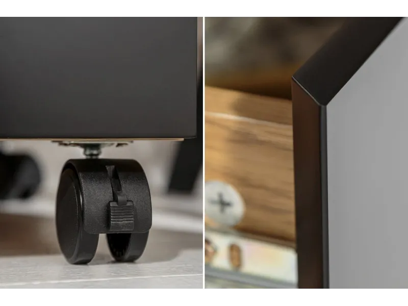 ROLLCONTAINER BAS COULEUR CHENE NATUREL /NOIR pas cher