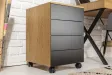 ROLLCONTAINER BAS COULEUR CHENE NATUREL /NOIR pas cher