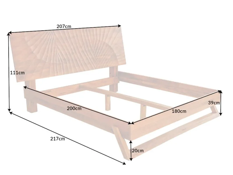 Lit adulte en bois massif |Lit moderne de 140x200 cm en pin massif ...