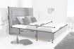 Lit design 180x200cm avec rivets de velours gris antique