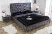 Lit design 180x200cm avec rivets de velours gris antique