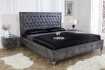 Lit design 180x200cm avec rivets de velours gris antique
