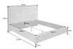 Lit design 180x200cm avec rivets de velours gris argent