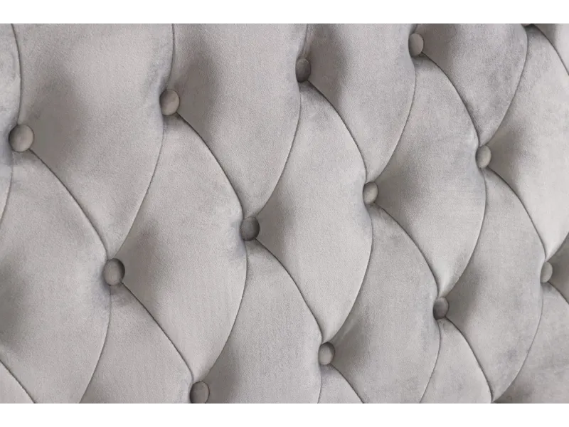 Lit design 180x200cm avec rivets de velours gris argent