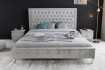 Lit design 180x200cm avec rivets de velours gris argent