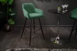 Lot de 2 tabourets de bar en velours coloris vert émeraude