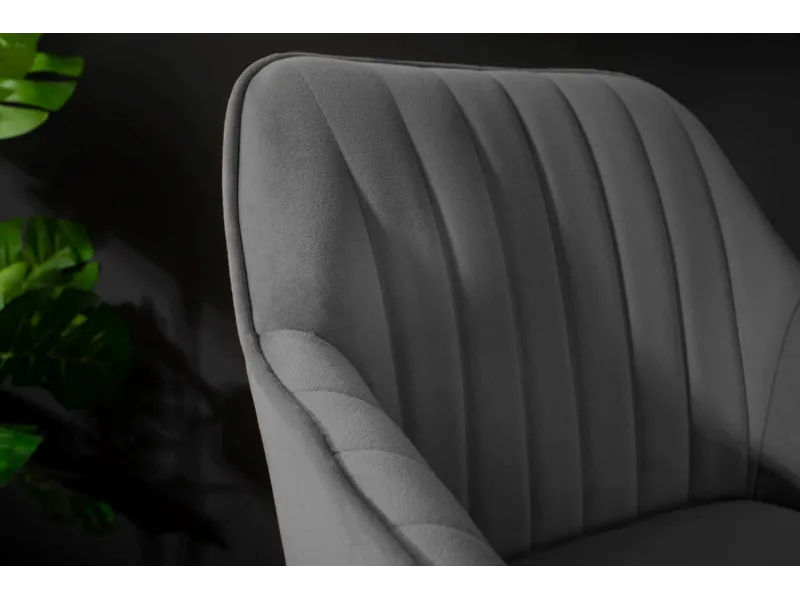 Lot de 2 tabourets de bar en velours coloris gris