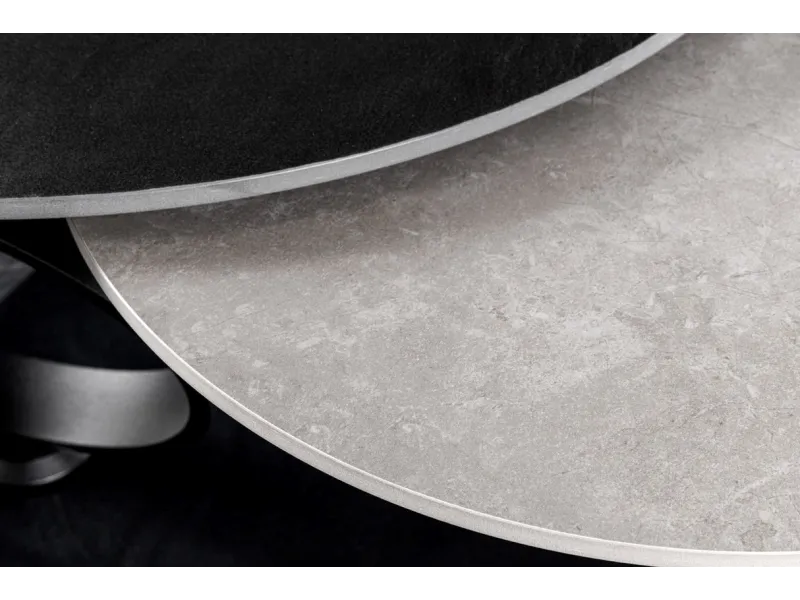 Table basse design rotative en céramique noire | Bellozia