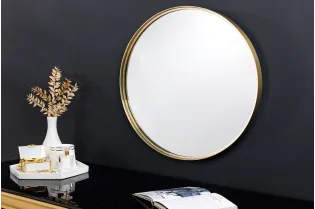 Miroir mural doré 50 cm métal – miroir design contemporain moderne - Bellozia 2