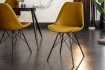 Lot de 4 Chaises Scandinave en velours coloris jaune moutarde