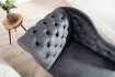 Méridienne design Chesterfield capitonné en tissu gris argenté