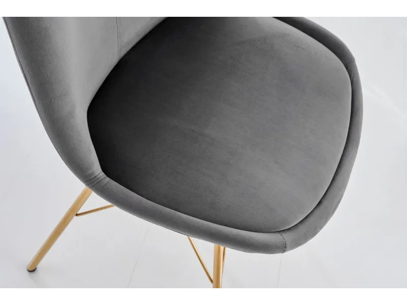 Chaise scandinave velours gris foncé pieds dorés – chaise moderne chic  – Bellozia