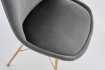 Lot de 4 Chaises design SCANDINAVE en velours gris foncé pieds dorés