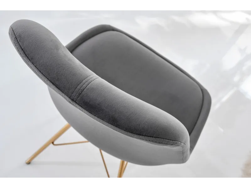 Chaise scandinave velours gris foncé pieds dorés – chaise moderne chic  – Bellozia