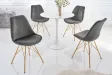 Chaise scandinave velours gris foncé pieds dorés – chaise moderne chic  – Bellozia