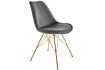 Lot de 4 Chaises design SCANDINAVE en velours gris foncé pieds dorés
