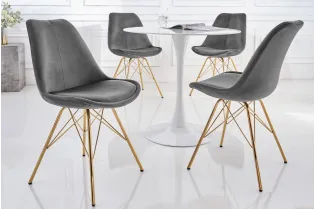 Chaise scandinave velours gris foncé pieds dorés – chaise moderne chic  – Bellozia 2