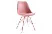 Lot de 4 Chaises Scandinave rose revêtement en simili cuir structure en métal