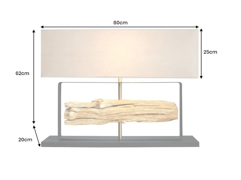 Lampe à poser ROUSILIQUE en bois de teck – lampe design naturelle chic - Bellozia