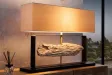 Lampe à poser ROUSILIQUE en bois de teck – lampe design naturelle chic - Bellozia