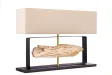 Lampe à poser ROUSILIQUE en bois de teck – lampe design naturelle chic - Bellozia