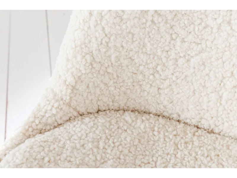 Chaise scandinave tissu bouclé crème – chaise salle à manger moderne design – Bellozia