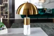 Lampe à poser moderne dorée et marbre blanc – lampe design luxe élégante - Bellozia