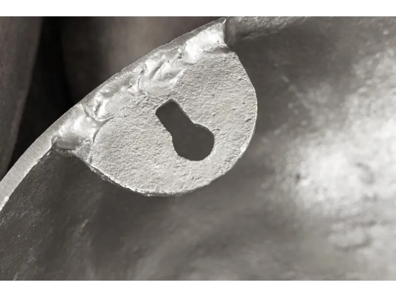 Sculpture murale design crâne humain en aluminium coloris argenté F...