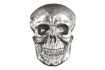 Sculpture murale design crâne humain en aluminium coloris argenté F...