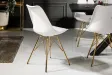 Chaise scandinave blanche pieds dorés – chaise design moderne élégante