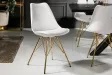 Chaise scandinave blanche pieds dorés – chaise design moderne élégante