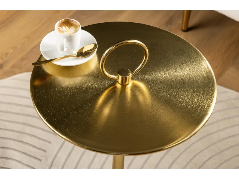 Table d'appoint-tabouret design vintage coloris naturel en bois mas...