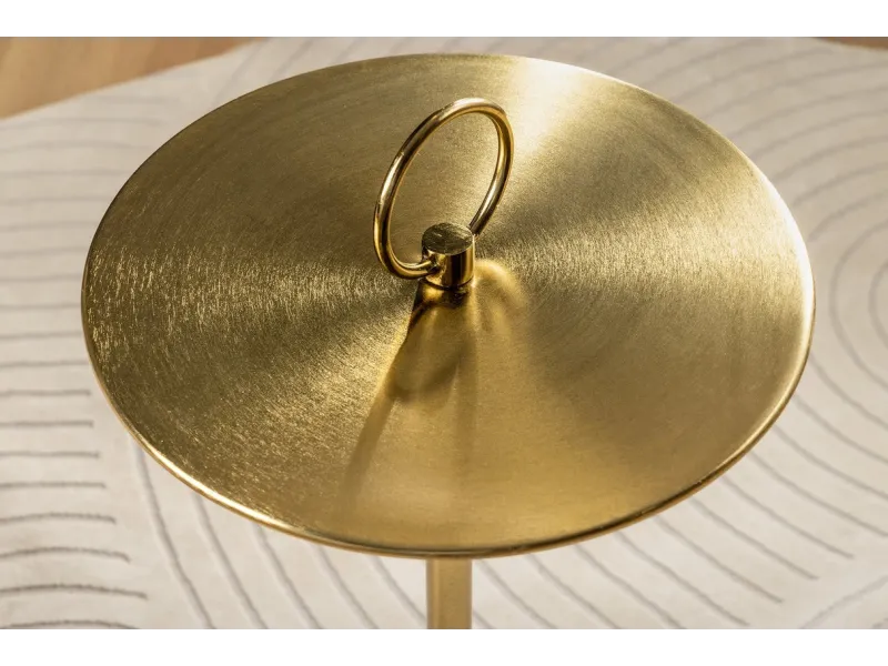 Table d'appoint-tabouret design vintage coloris naturel en bois mas...