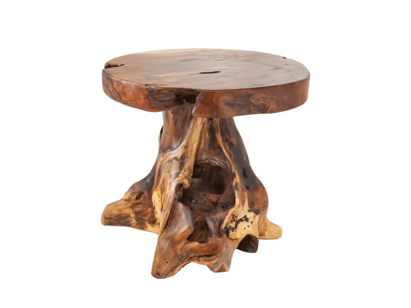 Table d'appoint design naturel de 40cm en bois massif Table d'appoi...